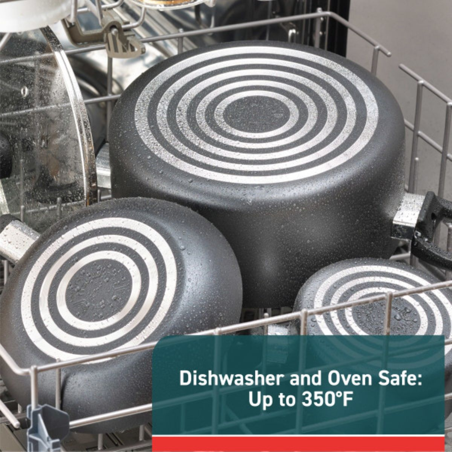 slide 2 of 5, T Fal T-Fal Essentials, 20 Piece Non-Stick pots and pans Cookware set Black, 20 ct