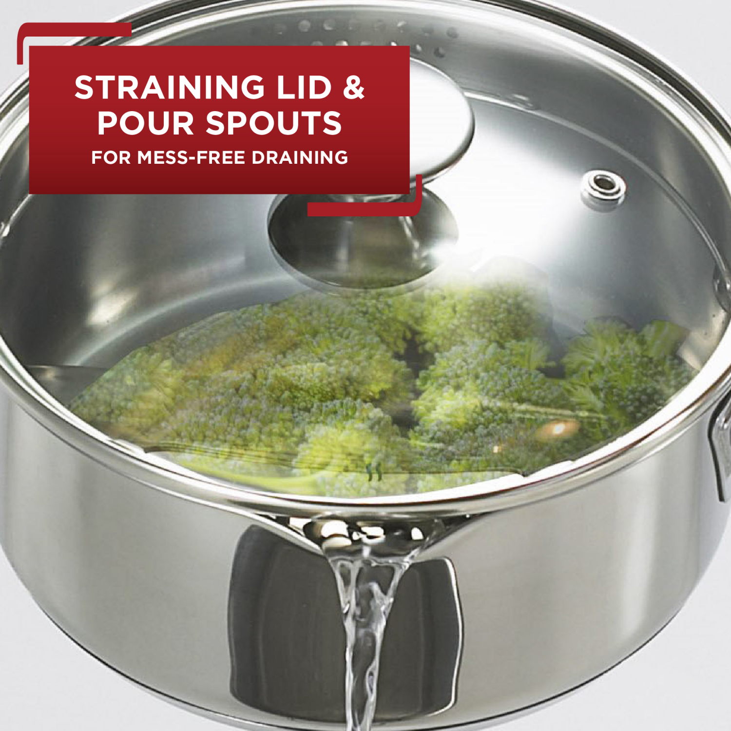 slide 7 of 8, T-Fal Cook & Strain Stainless Steel Saucepan, 3 qt