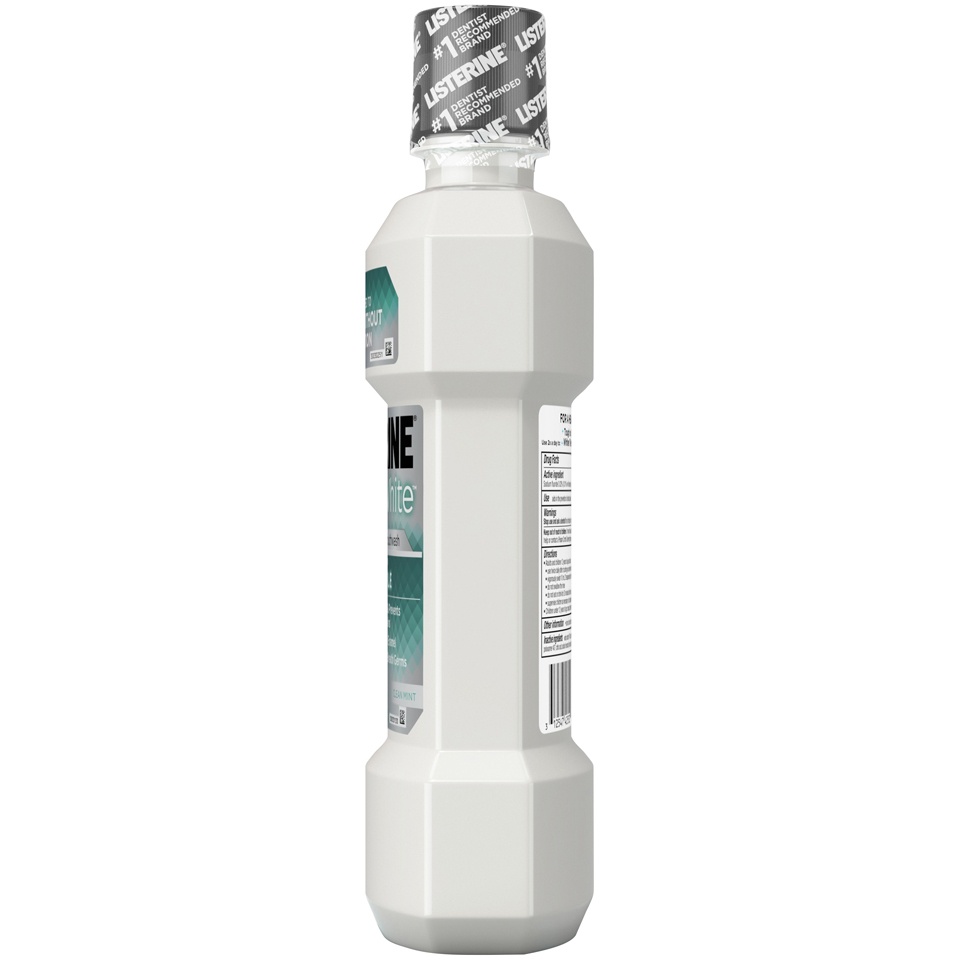 slide 5 of 6, Listerine Healthy White Gentle Clean Mint Sodium Fluoride Anti-Cavity Mouthrinse, 32 fl oz