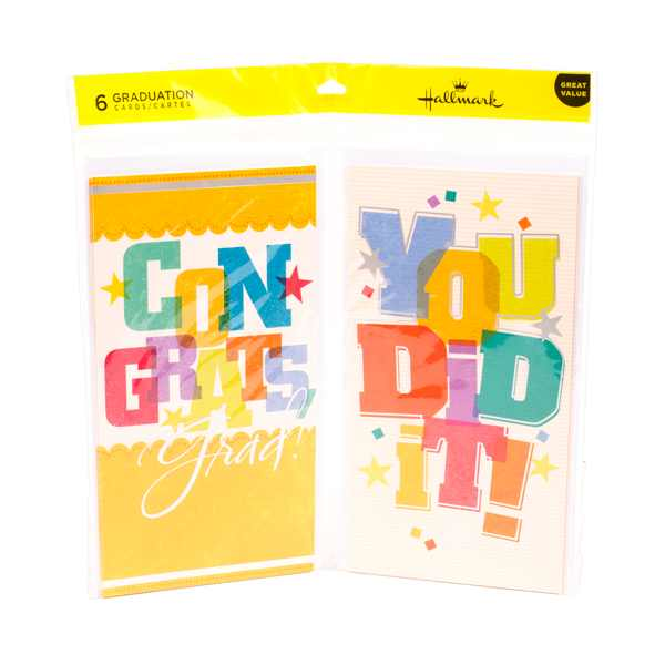 slide 9 of 10, Hallmark Graduation Cards Money Holder or Gift Card Holder Assortment, Congrats (6 Cards with Envelopes), 6 ct