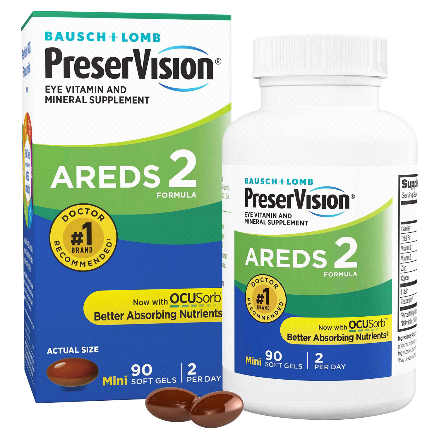 slide 4 of 5, PreserVision Eye Vitamin & Mineral Supplement Softgels, 90 ct