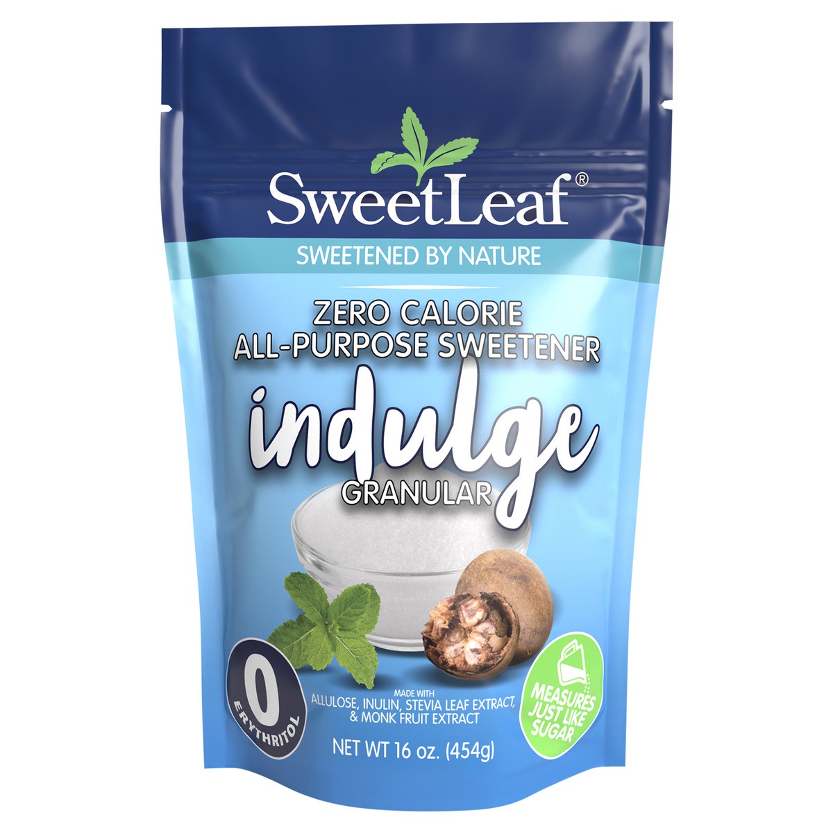 slide 1 of 12, SweetLeaf Indulge Granular, Zero Calorie All-Purpose Sweetener, 16oz bag, 16 oz
