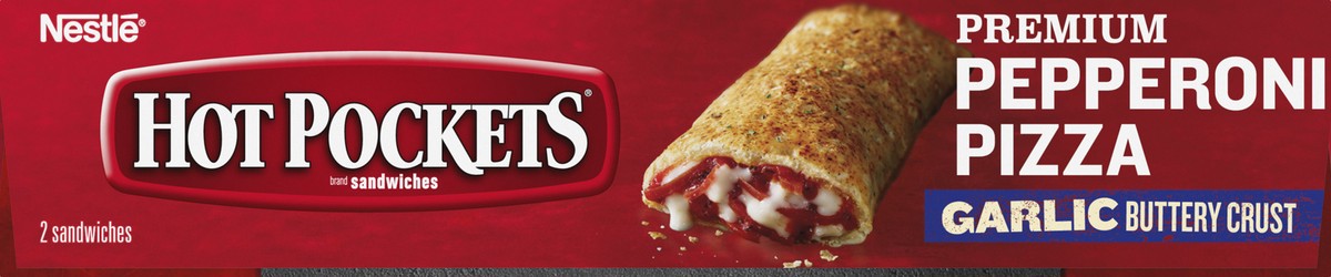 slide 6 of 8, Hot Pockets Pepperoni Pizza Frozen Snacks, Pizza Snacks Made with Reduced Fat Mozzarella Cheese, 2 Count Frozen Sandwiches, 9 oz