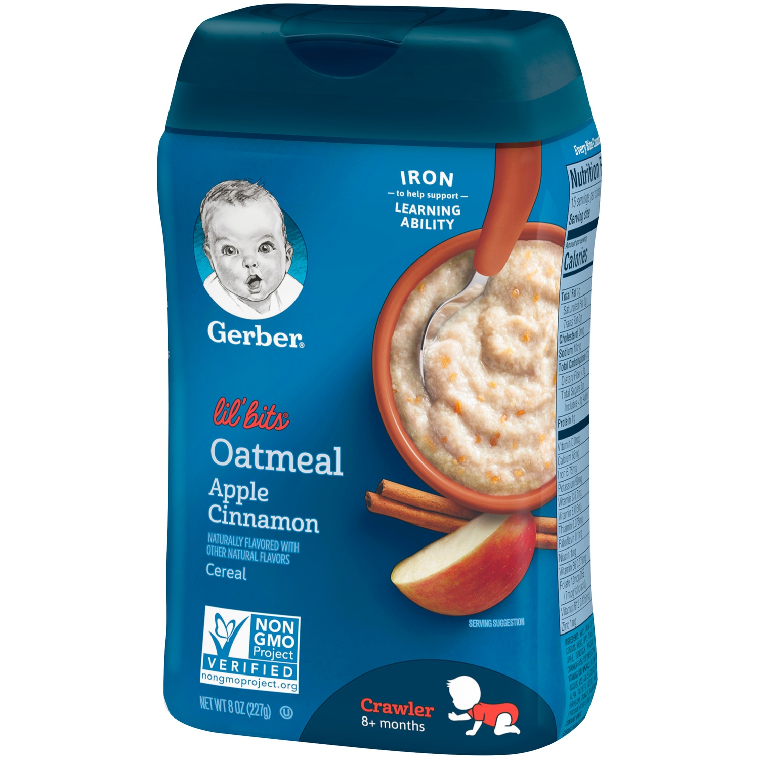 slide 5 of 9, Gerber Lil' Bits Oatmeal Apple Cinnamon Baby Cereal, 8 oz