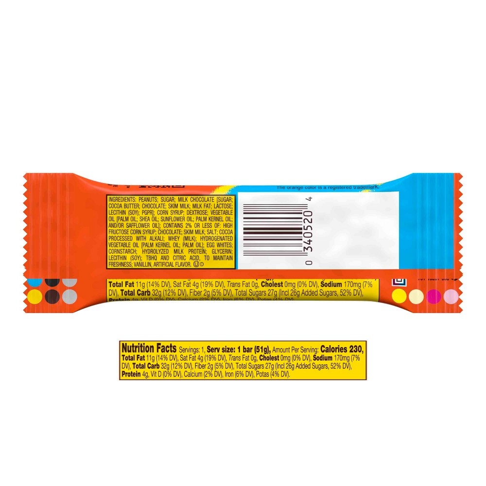 slide 3 of 3, REESE'S FAST BREAK Milk Chocolate Covered Peanut Butter and Nougat Candy, Gluten Free, 1.8 oz, Bar, 1.8 oz