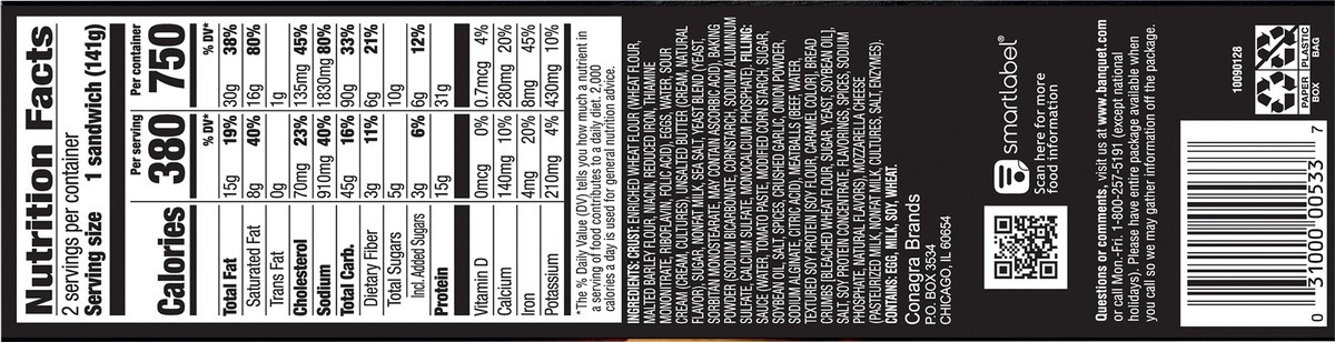 slide 5 of 11, Banquet Mega 2 Pack Meatballs and Mozzarella Sandwiches 2 ea, 2 ct