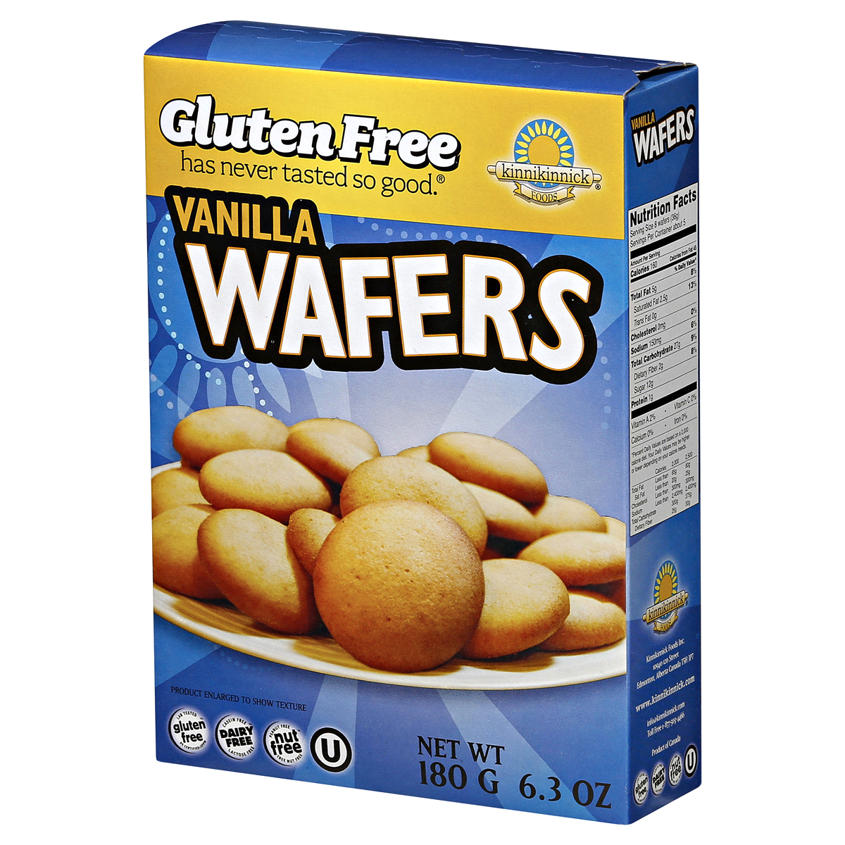 slide 1 of 4, Kinnikinnick Foods Vanilla Wafers 6.3 oz, 6.3 oz
