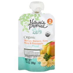 Nature's Promise Organic 2 Baby Food Mango Banana Kale Rice & Pineapple