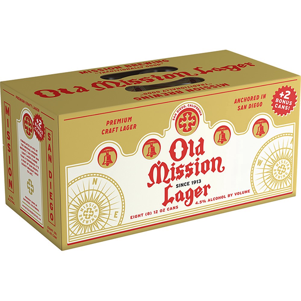 slide 1 of 1, Mission Brewing Lager Old Mission Beer 8 - 12 oz Cans, 8 ct; 12 oz