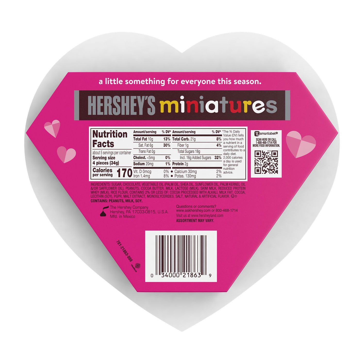 slide 2 of 7, Hershey's Miniatures Assorted Chocolate, Valentine's Candy Gift Box, 6.4 oz, 6.4 oz