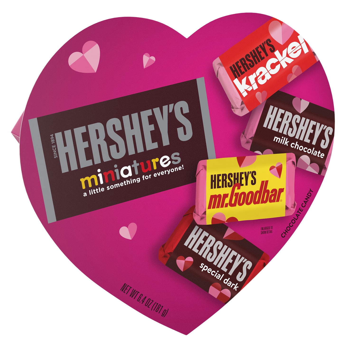 slide 1 of 7, Hershey's Miniatures Assorted Chocolate, Valentine's Candy Gift Box, 6.4 oz, 6.4 oz