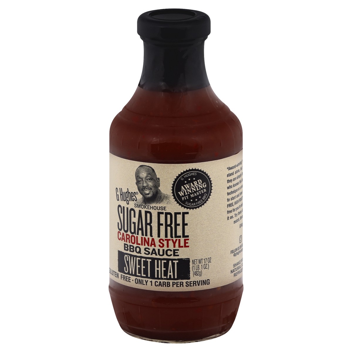 slide 5 of 12, G Hughes Sugar Free Carolina Style BBQ Sauce 17 oz, 17 oz