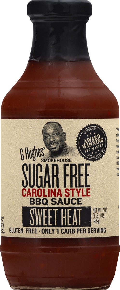 slide 1 of 12, G Hughes Sugar Free Carolina Style BBQ Sauce 17 oz, 17 oz
