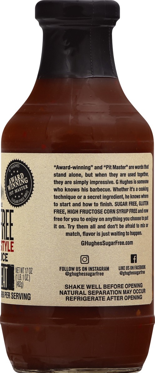 slide 8 of 12, G Hughes Sugar Free Carolina Style BBQ Sauce 17 oz, 17 oz