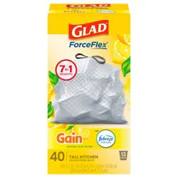 Glad Force Flex Drawstring Citrus Zest Odor Shield 13 Gallon 40ct