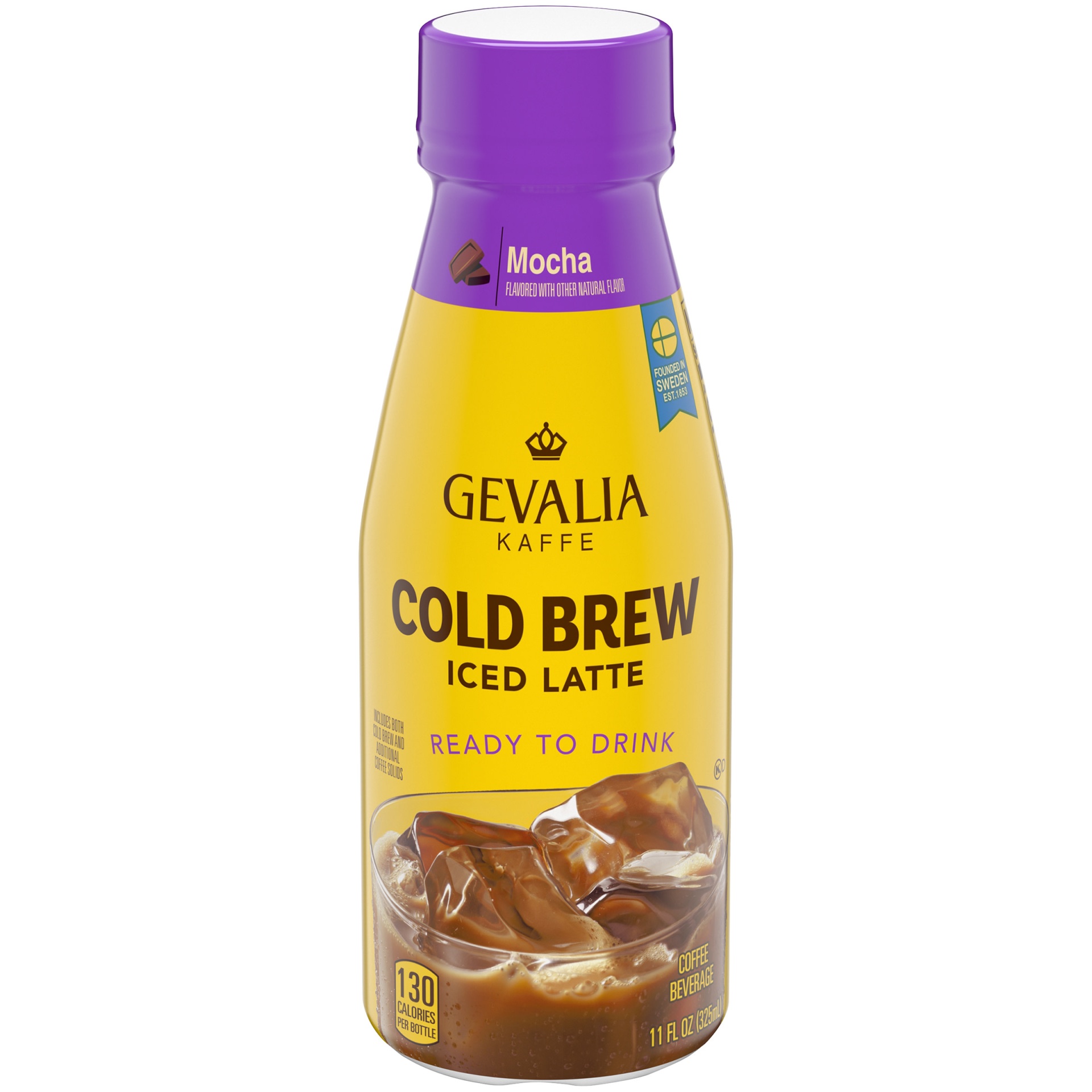 slide 1 of 6, Gevalia Cold Brew Mocha Iced Latte Ready To Drink Coffee Beverage Bottle, 11 fl oz