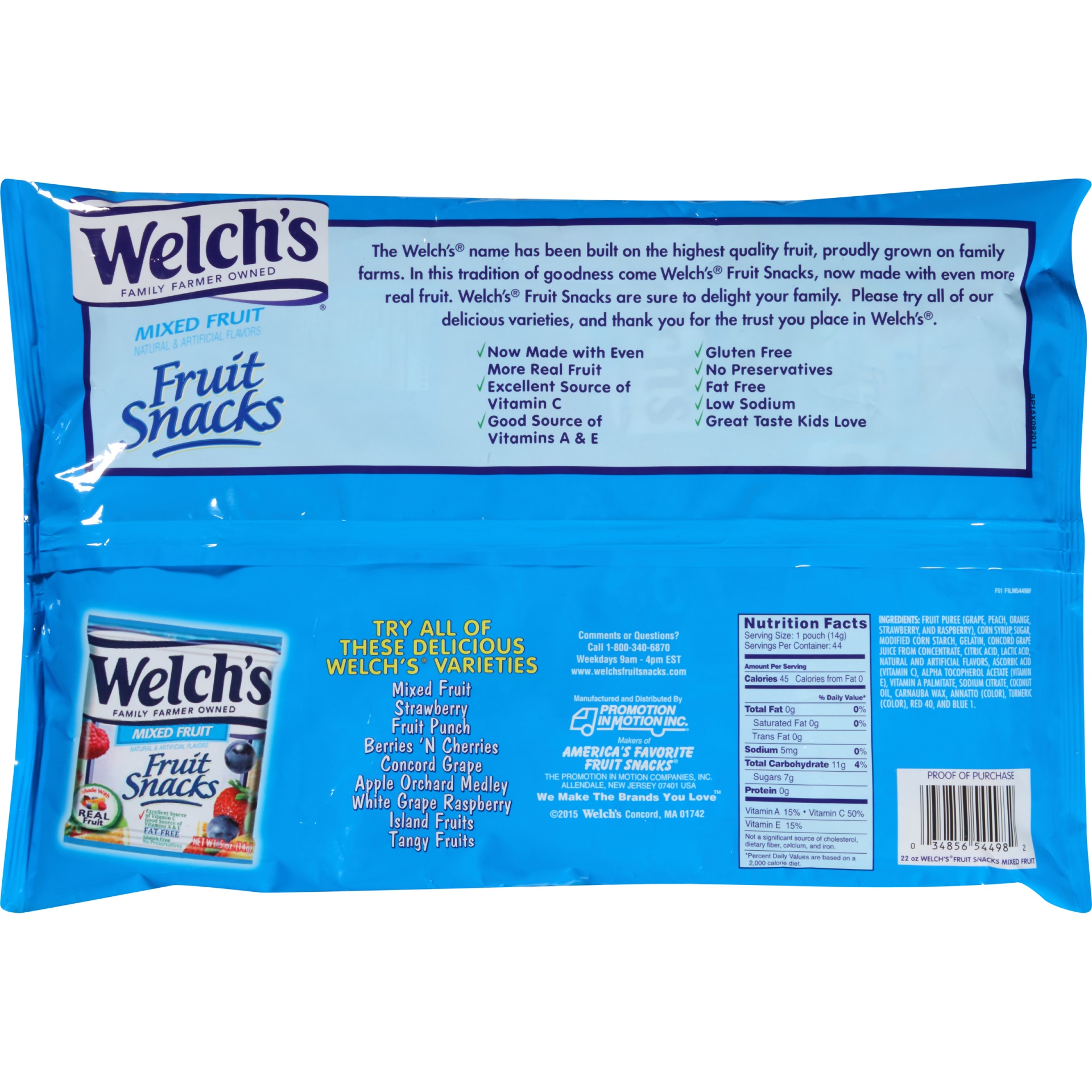 slide 4 of 6, Welch's Fruit Snacks Mx Fruit 44Ct Fun Sz, 22 oz