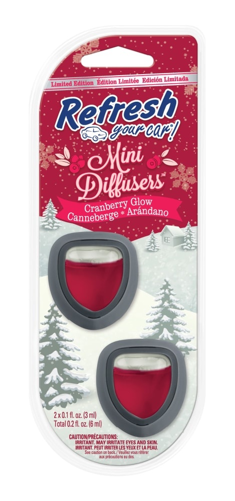 slide 1 of 1, Refresh Your Car! Mini Diffusers - Cranberry Glow, 2 ct