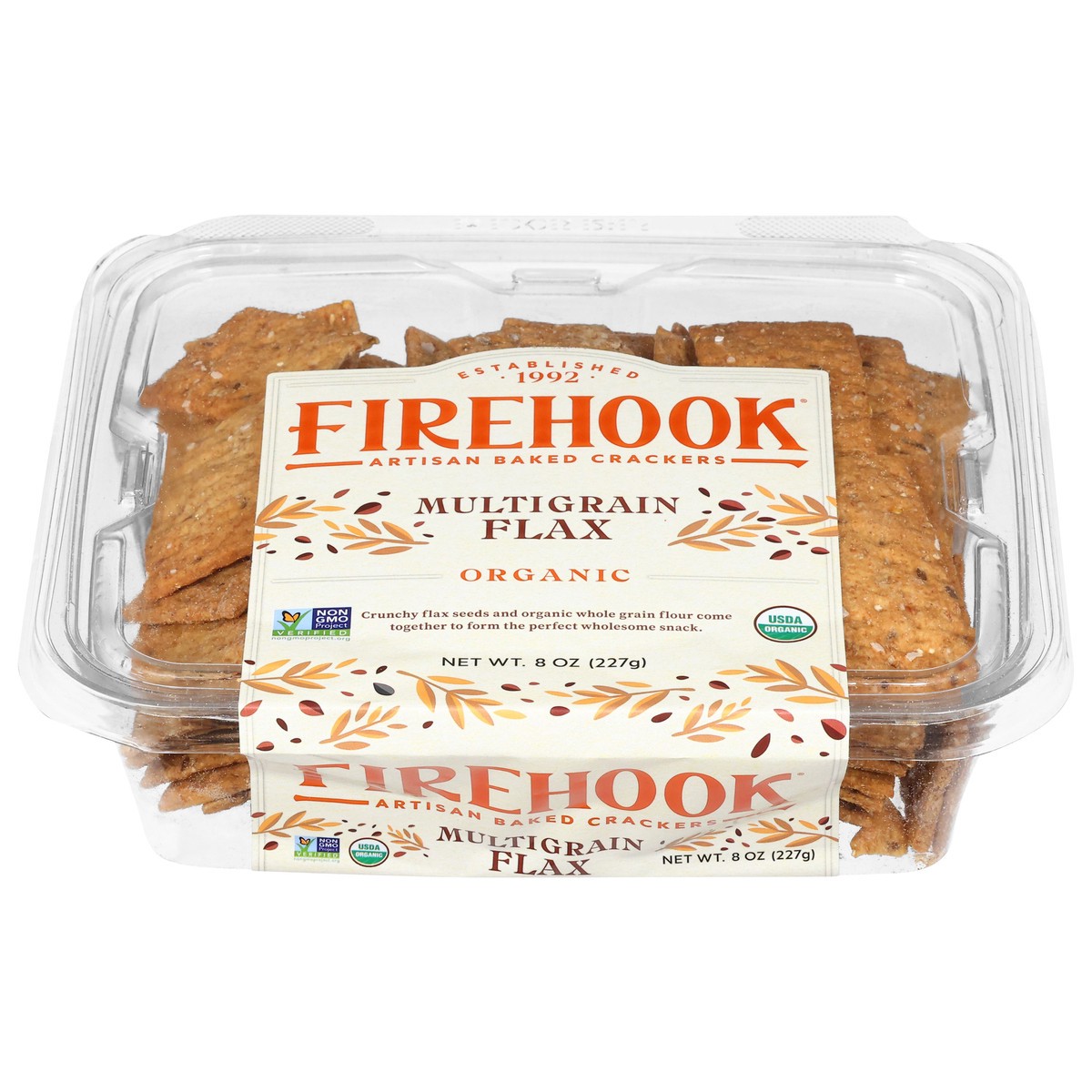 slide 4 of 15, Firehook Organic Multigrain Flax Artisan Baked Crackers 8 oz, 7 oz