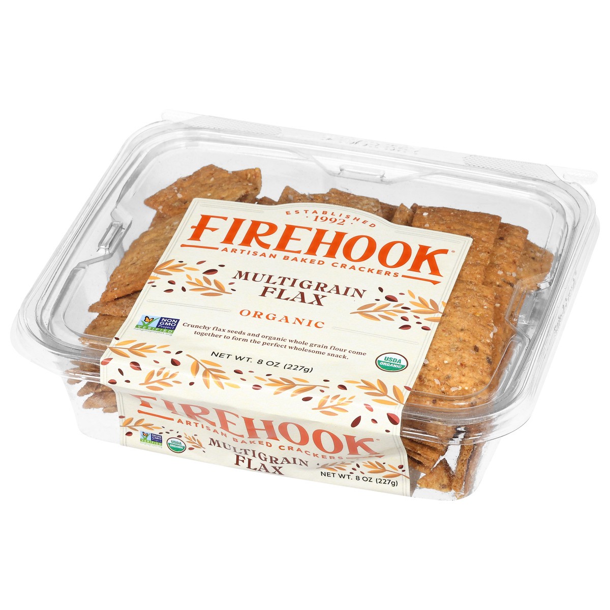 slide 10 of 15, Firehook Organic Multigrain Flax Artisan Baked Crackers 8 oz, 7 oz
