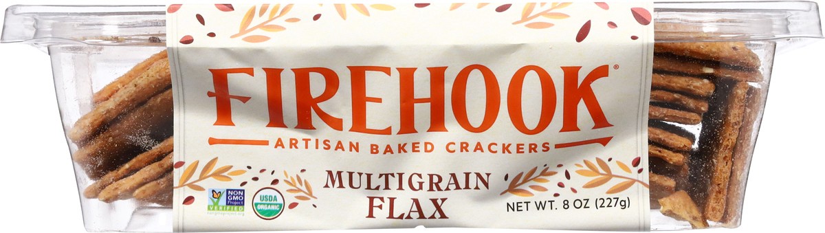 slide 6 of 15, Firehook Organic Multigrain Flax Artisan Baked Crackers 8 oz, 7 oz