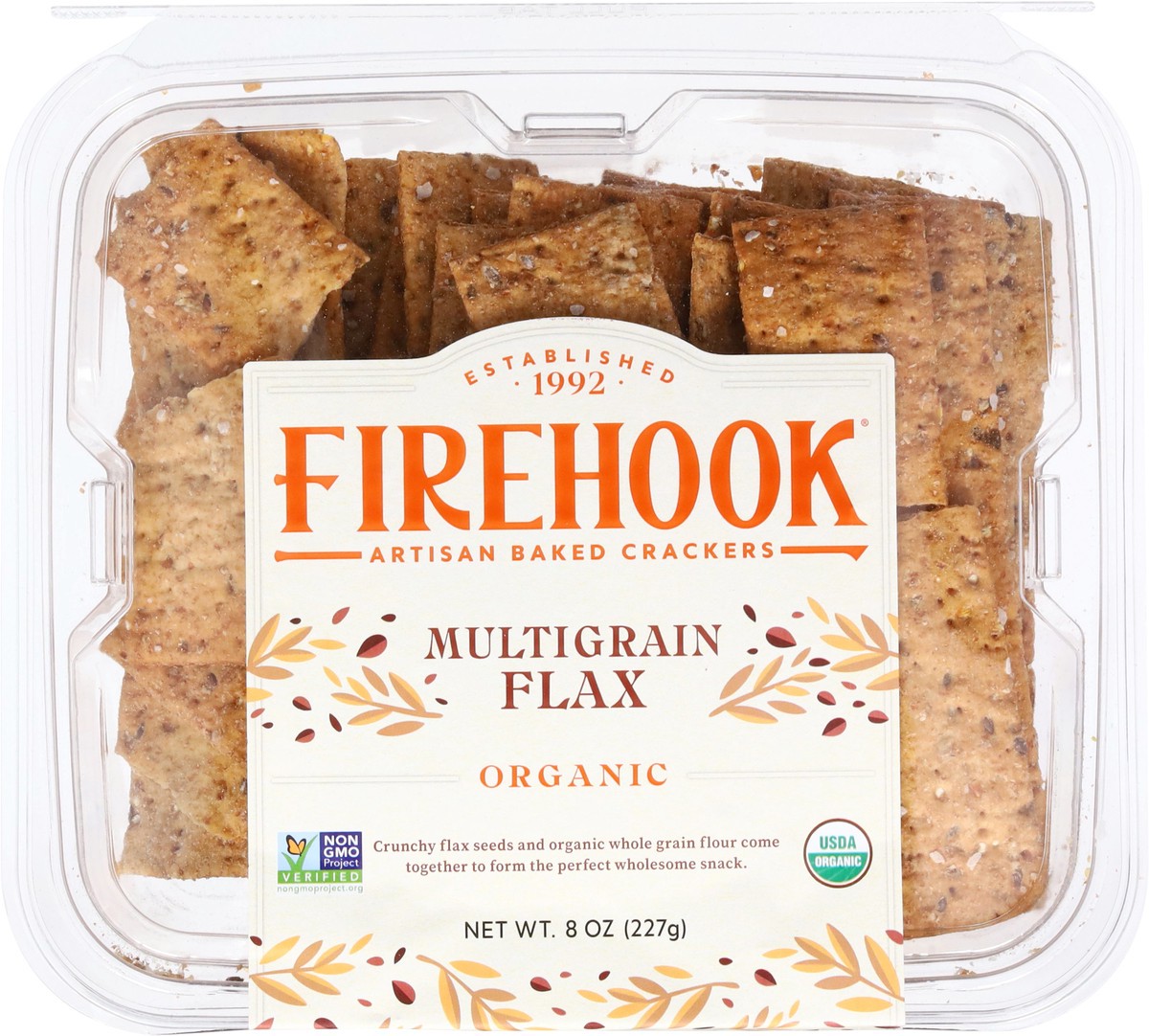 slide 8 of 15, Firehook Organic Multigrain Flax Artisan Baked Crackers 8 oz, 7 oz