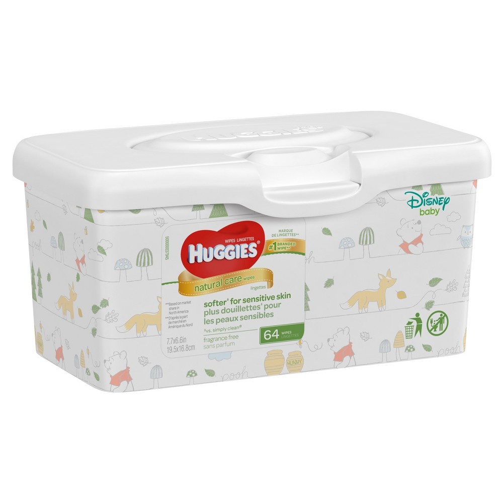 slide 2 of 3, Huggies Natural Care Baby Wipes Unscented, 64 ct