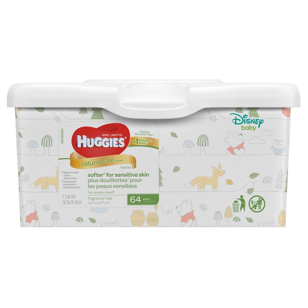 slide 3 of 3, Huggies Natural Care Baby Wipes Unscented, 64 ct