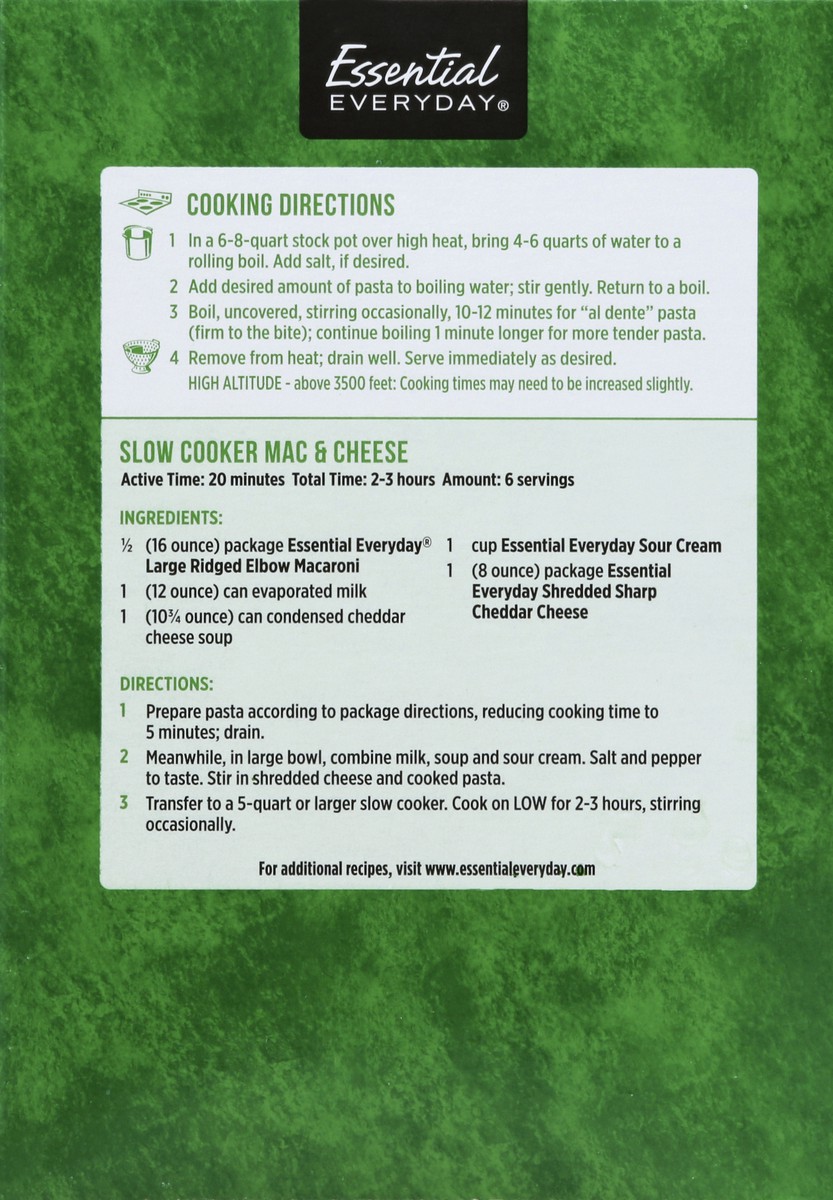 slide 6 of 6, Essential Everyday Elbow Macaroni, Ridged, Large, 16 oz