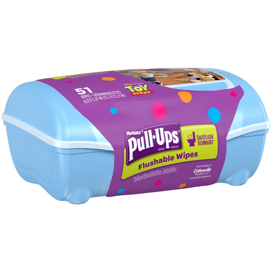 slide 2 of 3, Pull-Ups Big Kid Flushable Wipes, 51 ct