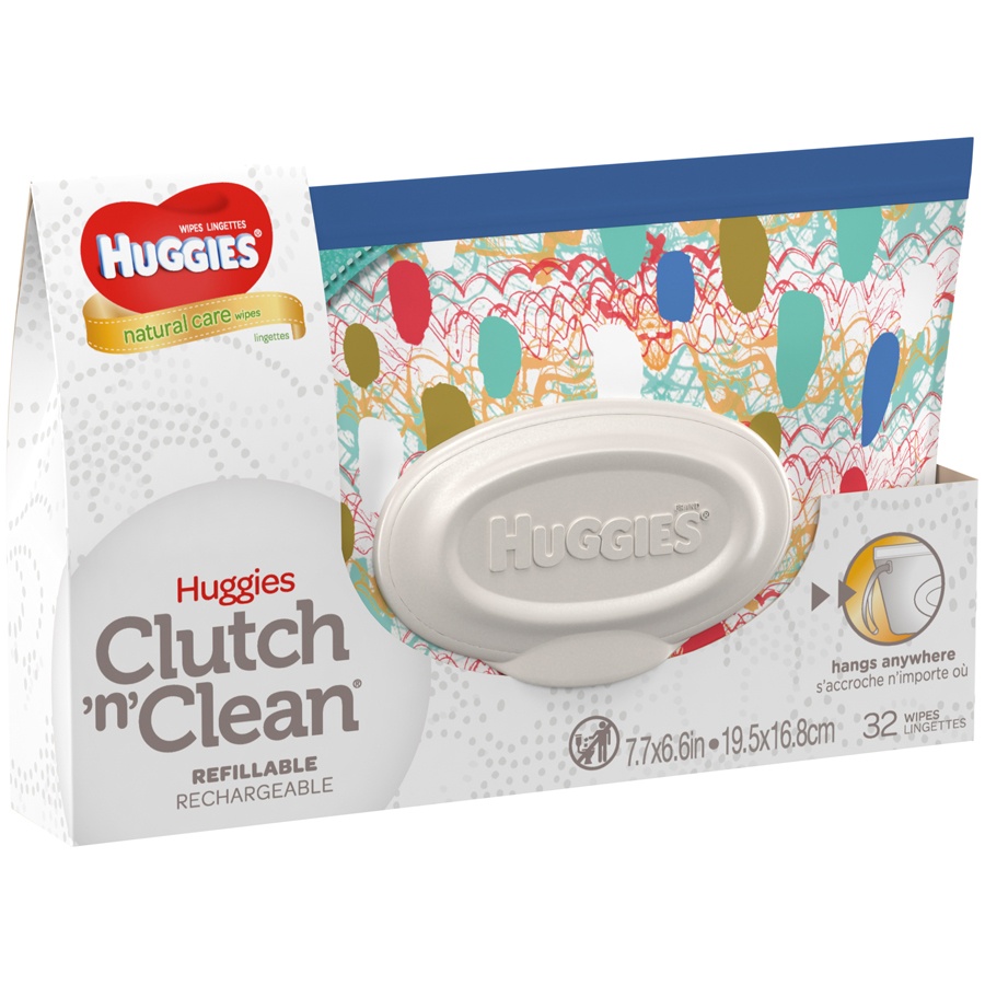 slide 2 of 3, Huggies Natural Care Clutch 'n' Clean Wipes, 32 ct