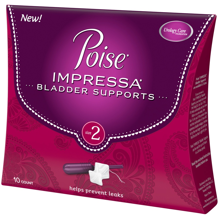 slide 3 of 3, Poise Impressa Bladder Supports, Size 2, 10 ct