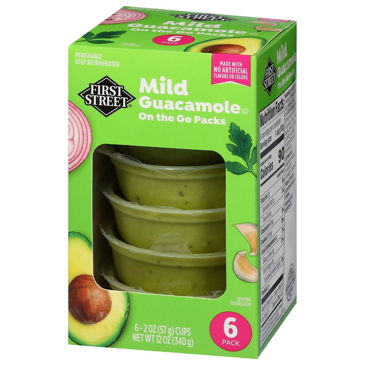 slide 3 of 4, First Street Mild Guacamole, 6 ct; 2 oz