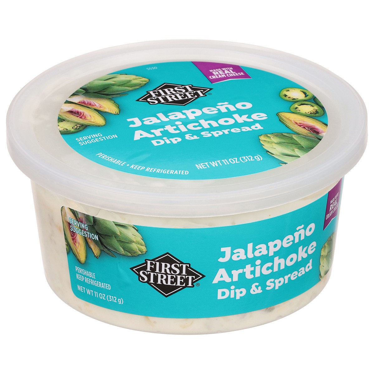 slide 3 of 4, First Street Jalapeno Artichoke Dip & Spread, 11 oz