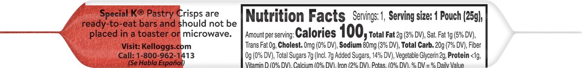 slide 2 of 11, Special K Kellogg's Special K Pastry Crisps, Brown Sugar Cinnamon, 0.88 oz, 2 Count, 0.88 oz