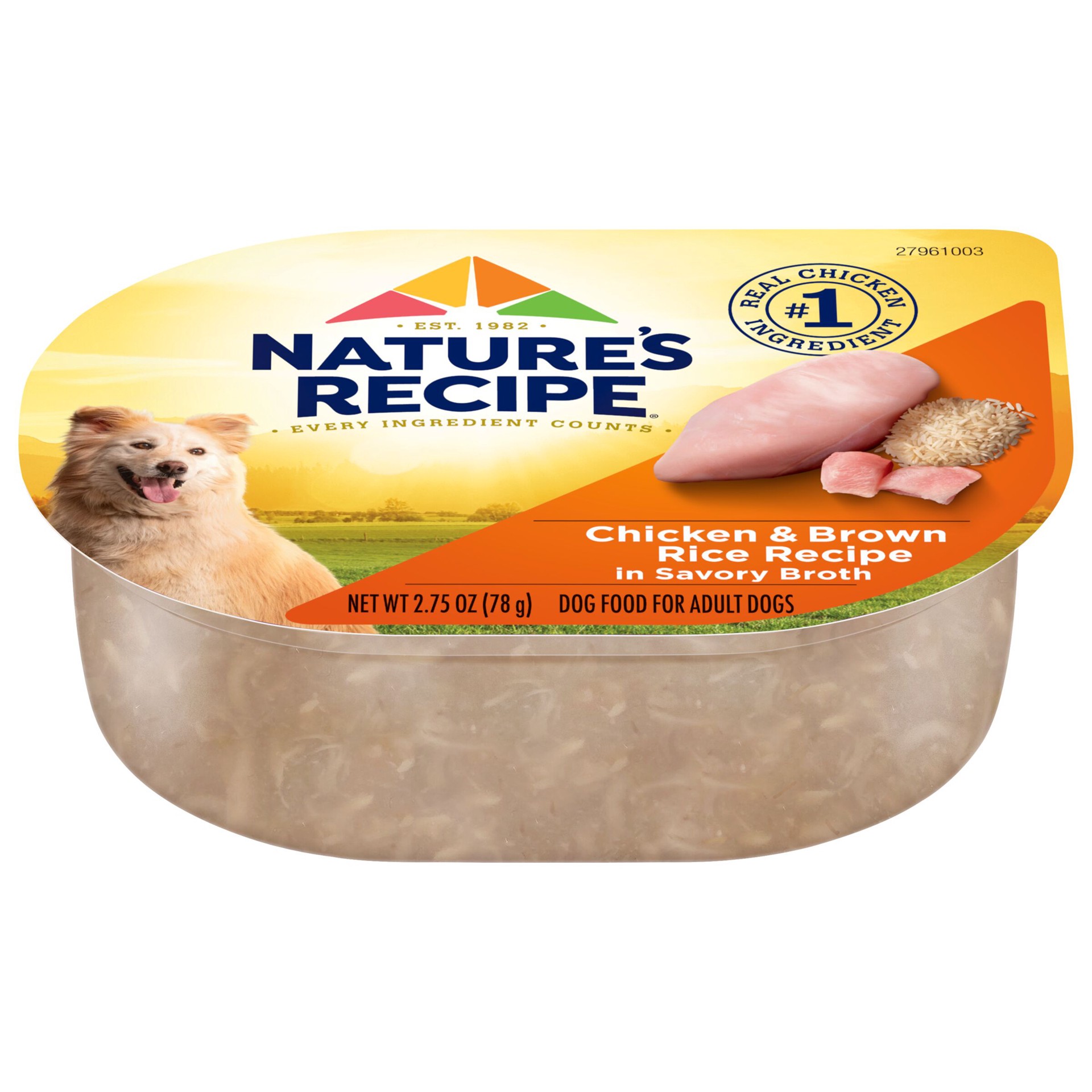 slide 1 of 9, Nature's Recipe Chicken & Brown Rice Recipe in Savory Broth Wet Dog Food, 2.75 oz. Cup, 2.75 oz