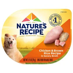 Nature's Recipe Nature’s Recipe Chicken & Brown Rice Recipe in Savory Broth Wet Dog Food, 2.75 oz. Cup