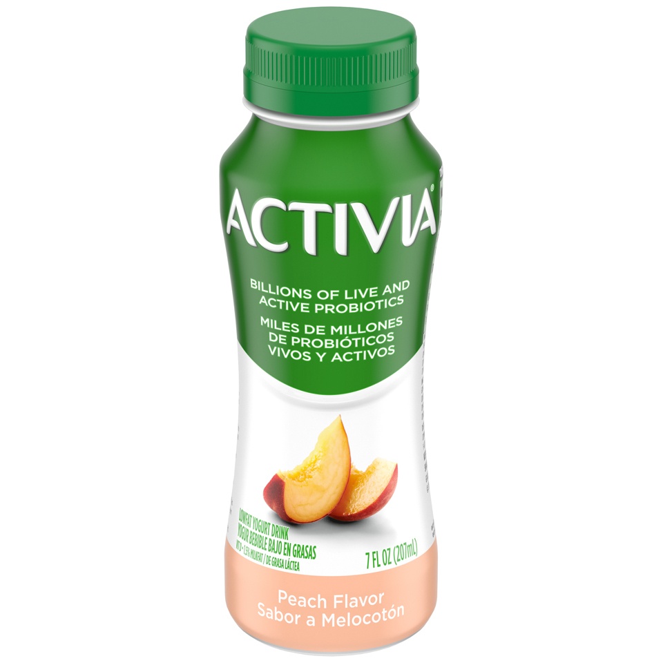 slide 2 of 6, Activia Peach Probiotic Lowfat Yogurt Drink, Delicious Probiotic Yogurt Drink to Help Support Gut Health, 7 FL OZ, 7 fl oz