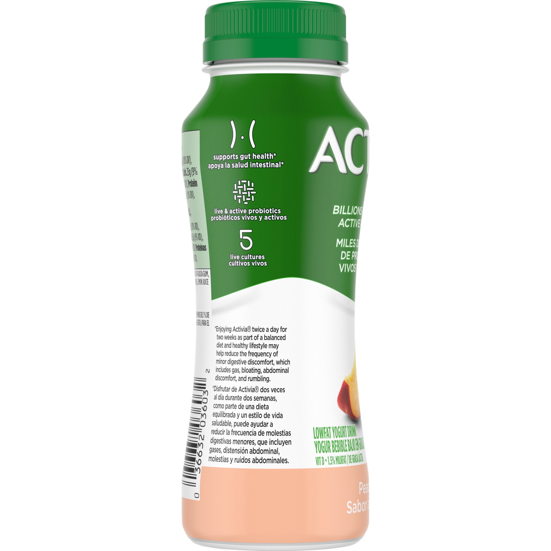 slide 3 of 6, Activia Peach Probiotic Lowfat Yogurt Drink, Delicious Probiotic Yogurt Drink to Help Support Gut Health, 7 FL OZ, 7 fl oz