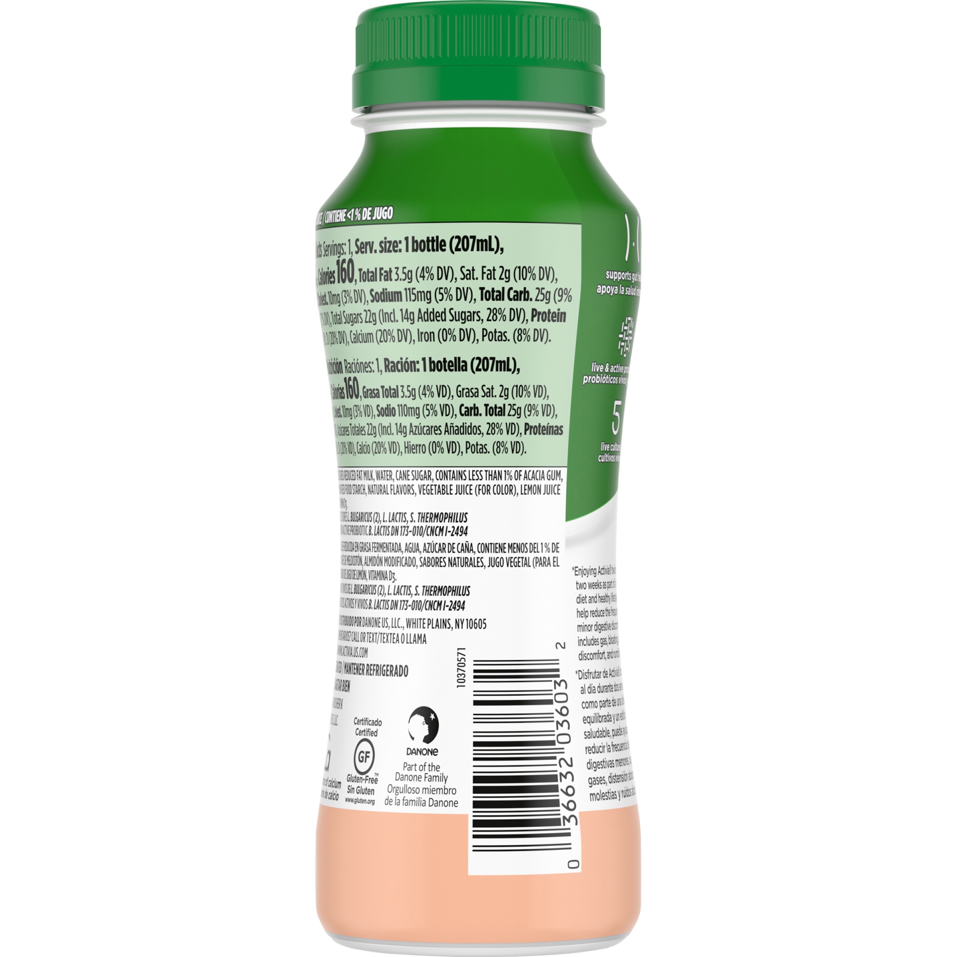 slide 5 of 6, Activia Peach Probiotic Lowfat Yogurt Drink, Delicious Probiotic Yogurt Drink to Help Support Gut Health, 7 FL OZ, 7 fl oz