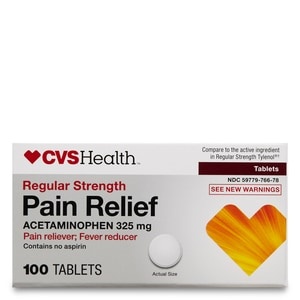 slide 1 of 1, CVS Health Pain Relief Tablets Regular Strength, 100 ct