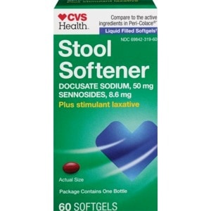 slide 1 of 1, Cvs Health Stool Softener Plus Stimulant Laxative Softgels, 60 ct
