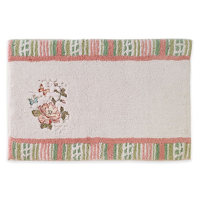 slide 1 of 1, Avanti Butterfly Garden Bath Rug - White, 1 ct