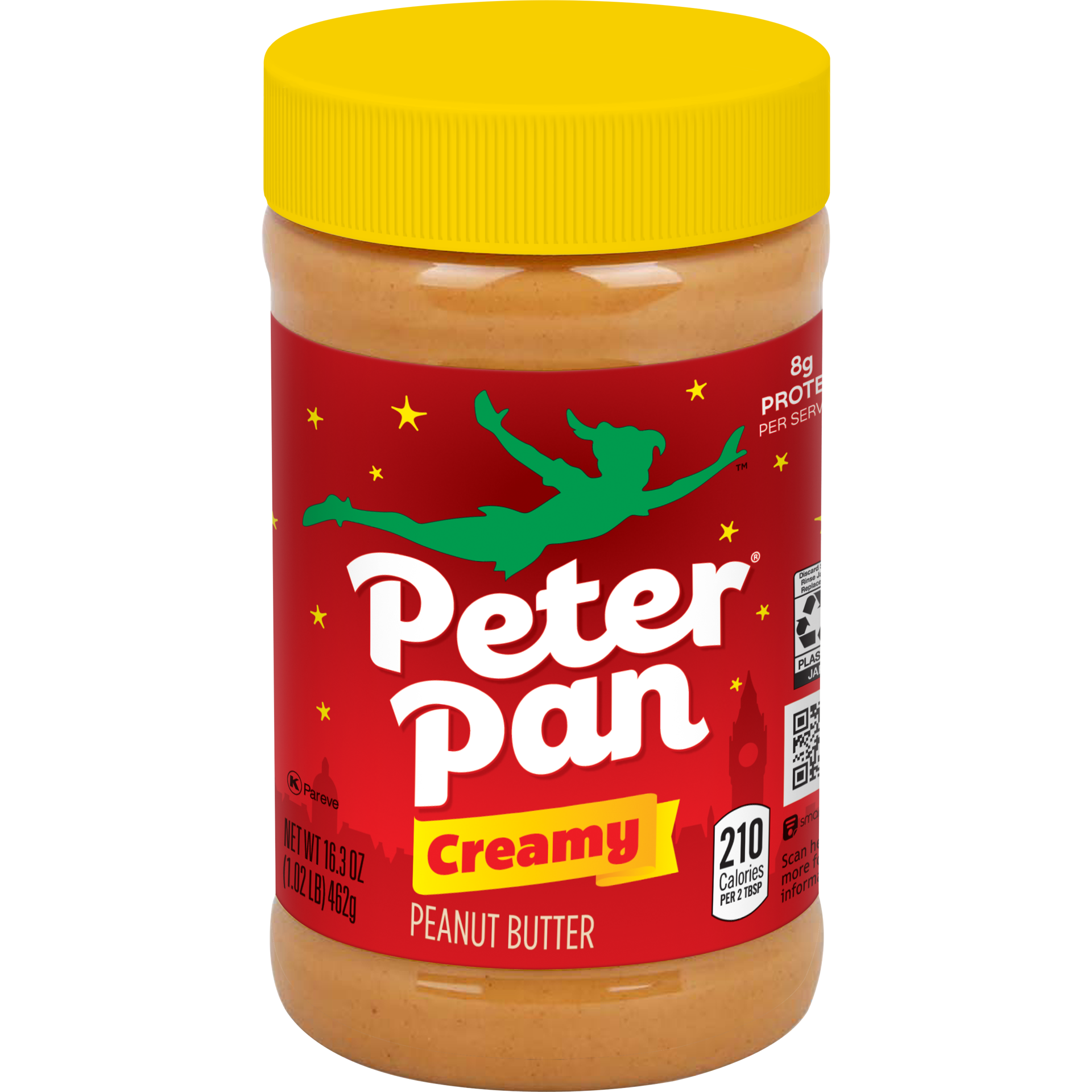 slide 1 of 9, Peter Pan Creamy Peanut Butter 16.3 oz, 16.3 oz