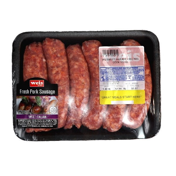 slide 1 of 1, Weis Quality Sweet Italian Sweet Italian Sausage Links, per lb
