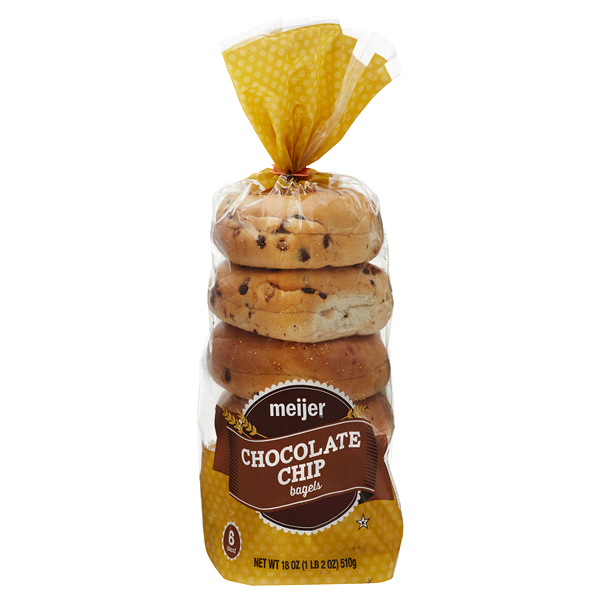 slide 1 of 1, Meijer Chocolate Chip Bagels, 18 oz