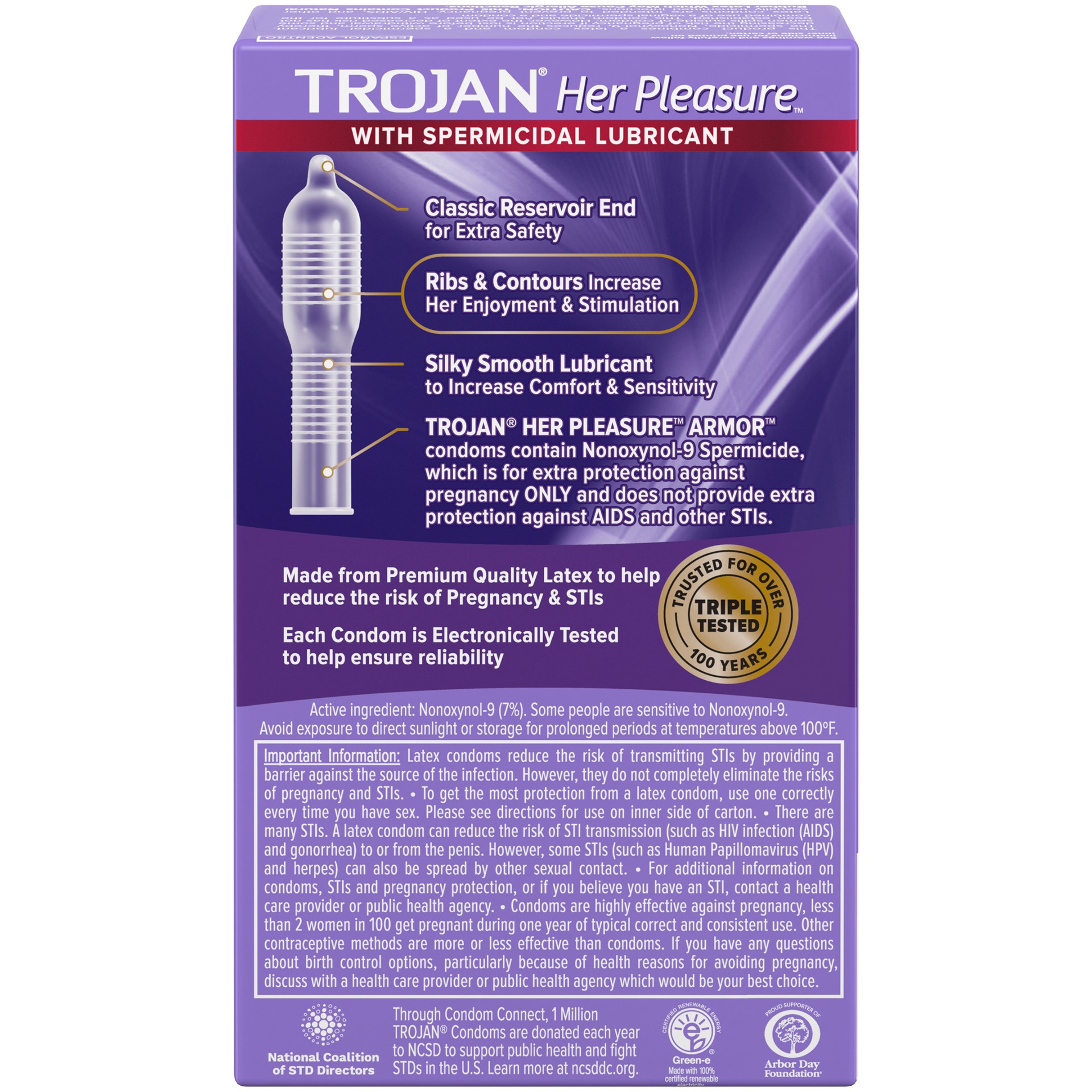 slide 2 of 5, Trojan Her Pleasure Condoms Spermicidal, 12 ct