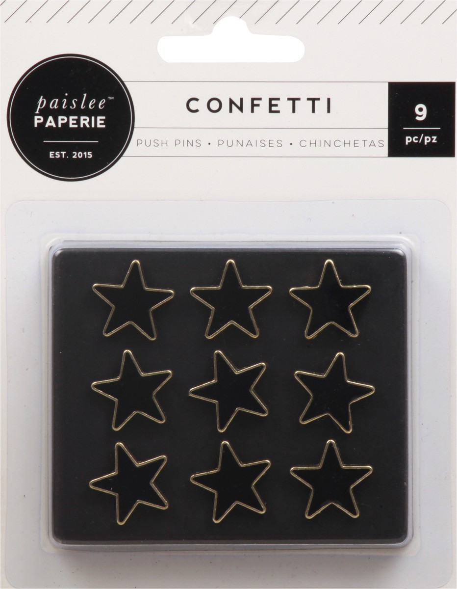 slide 3 of 11, Paislee Paperie Confetti Push Pins 9 ea, 9 ct