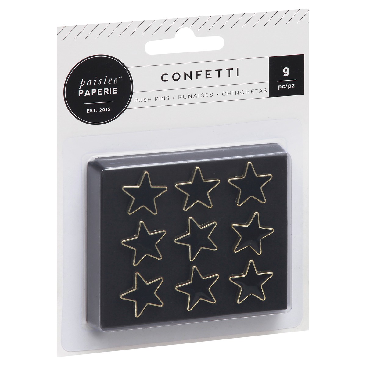 slide 9 of 11, Paislee Paperie Confetti Push Pins 9 ea, 9 ct