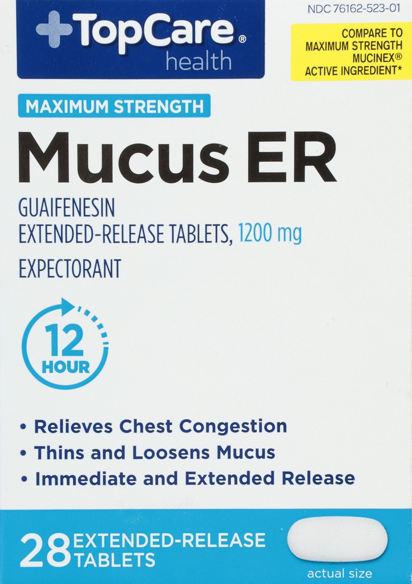 slide 8 of 14, TopCare Health Tablets Maximum Strength 1200 mg Mucus ER 28 Tablets, 28 ct